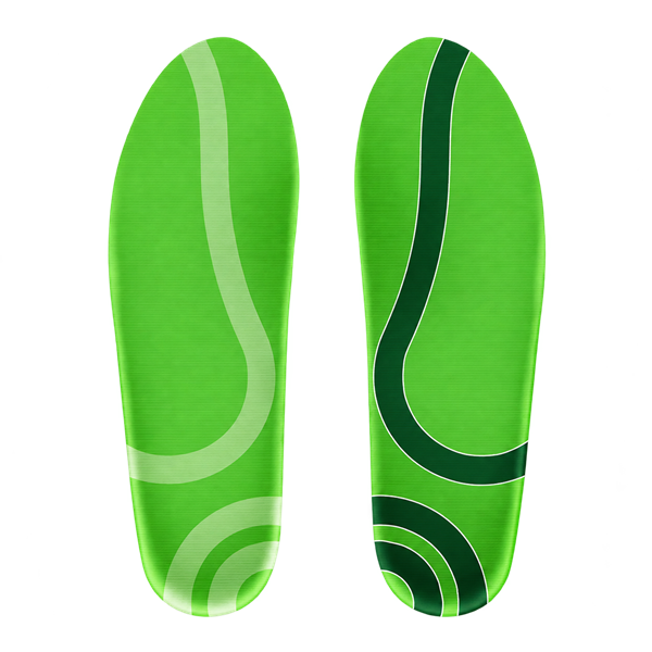Green custom insole mold for walking and everyday comfort
